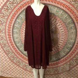 Wine Colored Lace Dress